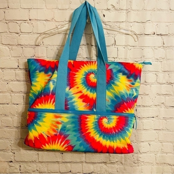 Large Multi-Color Tie- Dye Tote Bag New - Picture 1 of 7